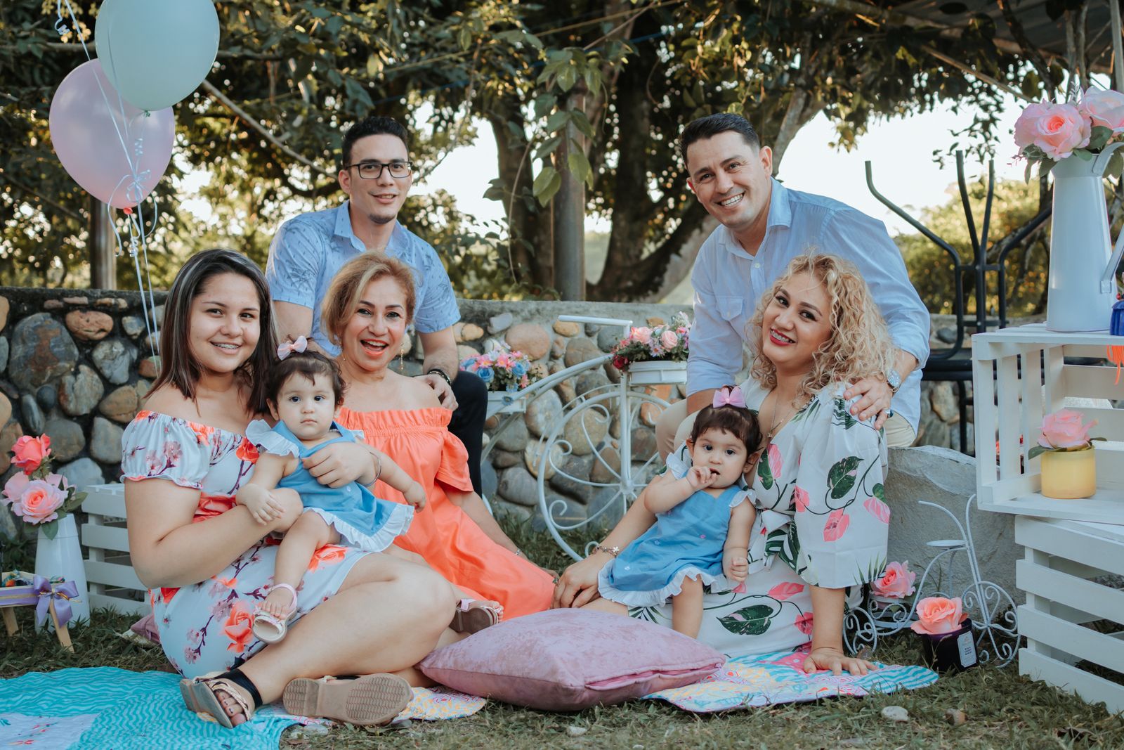 A multigenerational family celebrating together